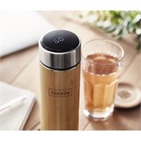 THERMOS CON TERMOMETRO IN ACCIAIO E BAMBOO